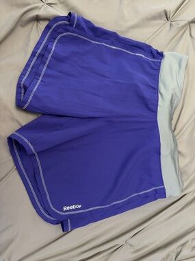 Reebok Purple Running Shorts with Light Gray Waistband